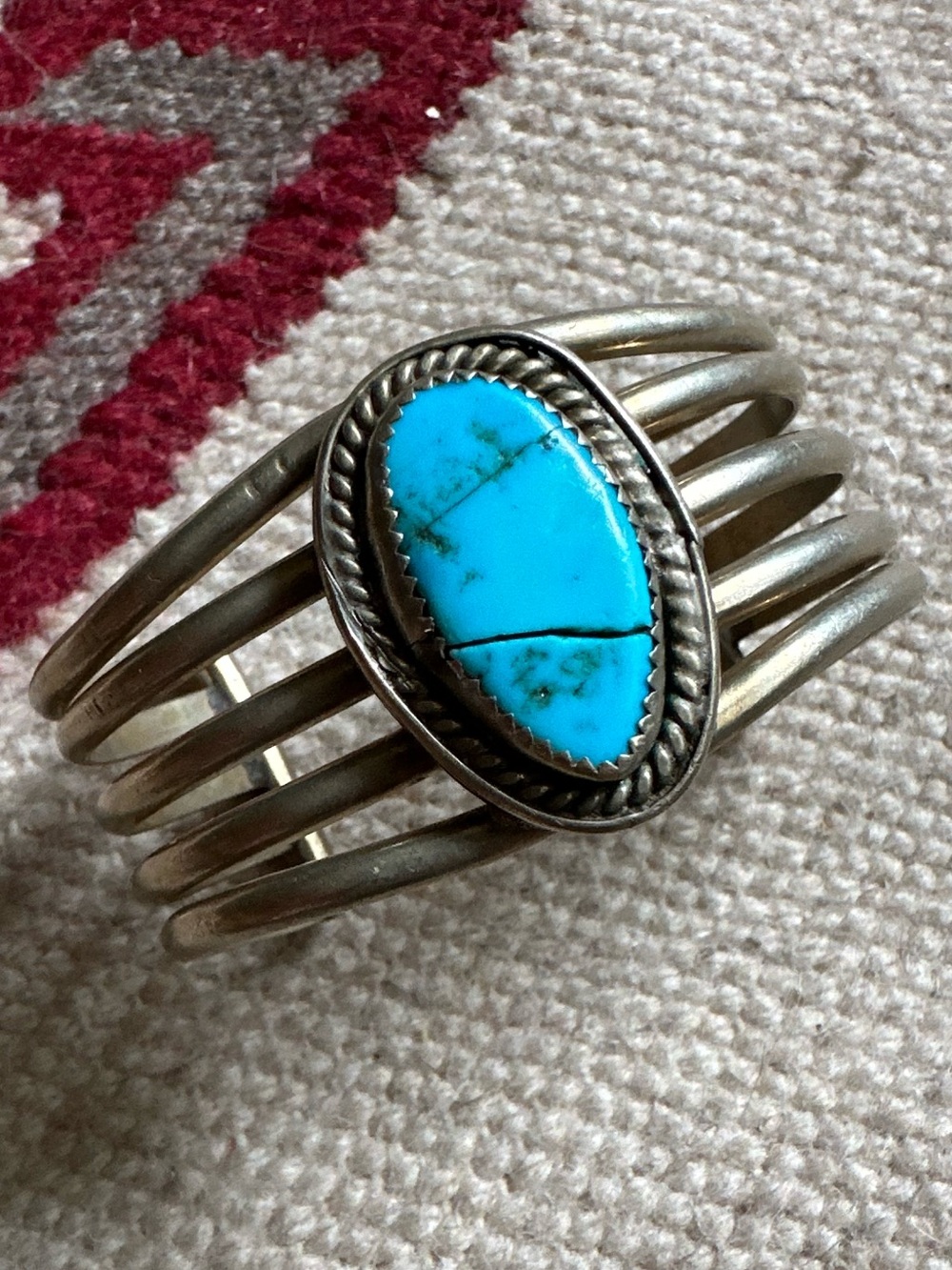 Vintage Stunning Native American Navajo Old Pawn Turquoise Cuff
